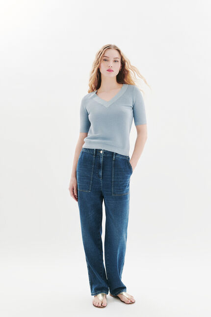 Pull Mlevi bleu ciel femme