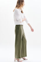 100% linen pandi trousers khaki green woman