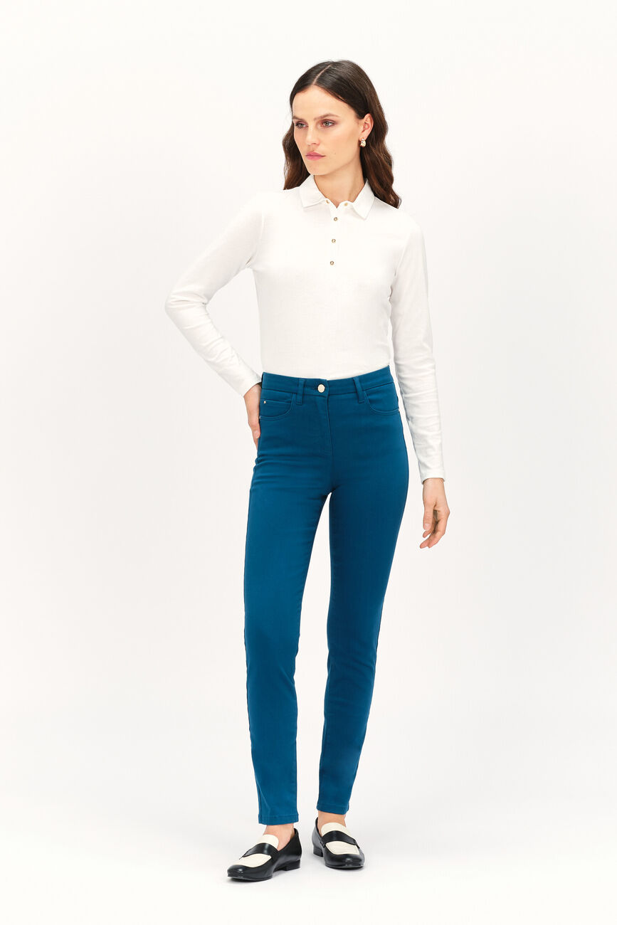 Pantaloni Tony blu petrolio donna