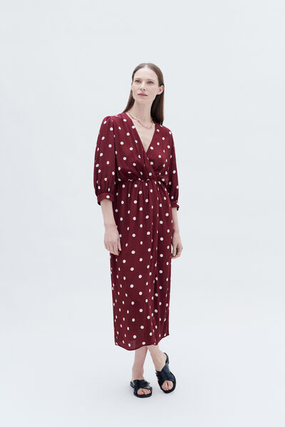 Robe rayan bordeaux femme