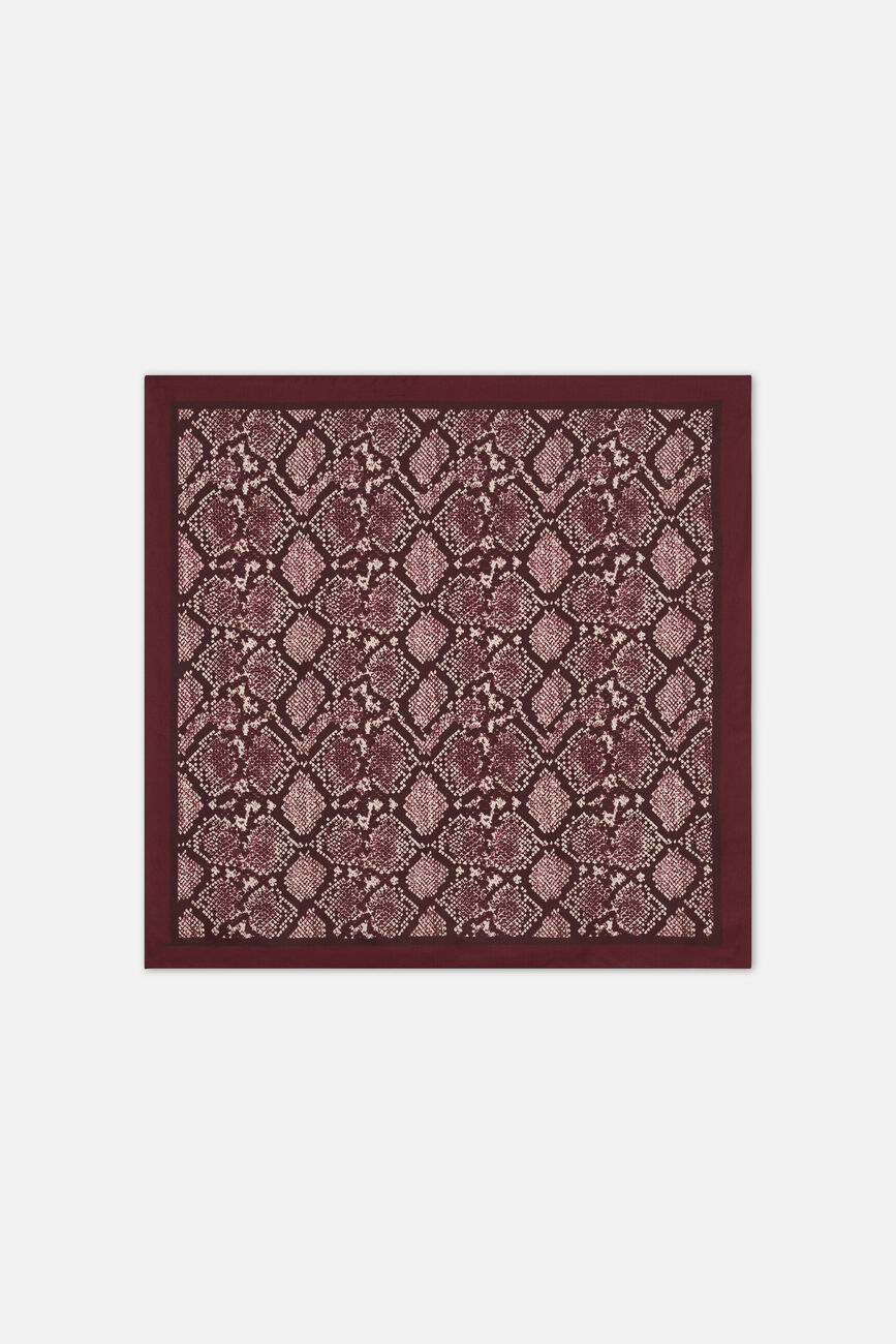 Foulard Lesnake 100% seta rosso bordeaux donna