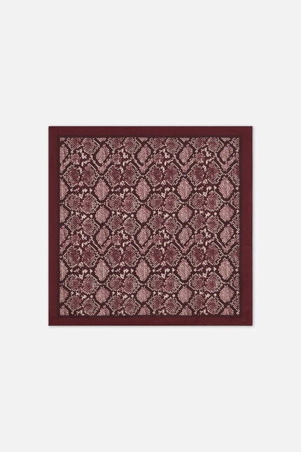 Foulard Lesnake 100% soie bordeaux femme