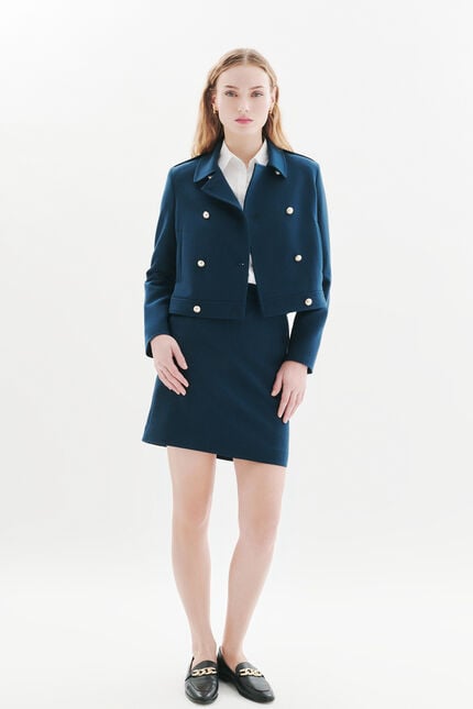 Chaqueta Vicomte azul petróleo mujer