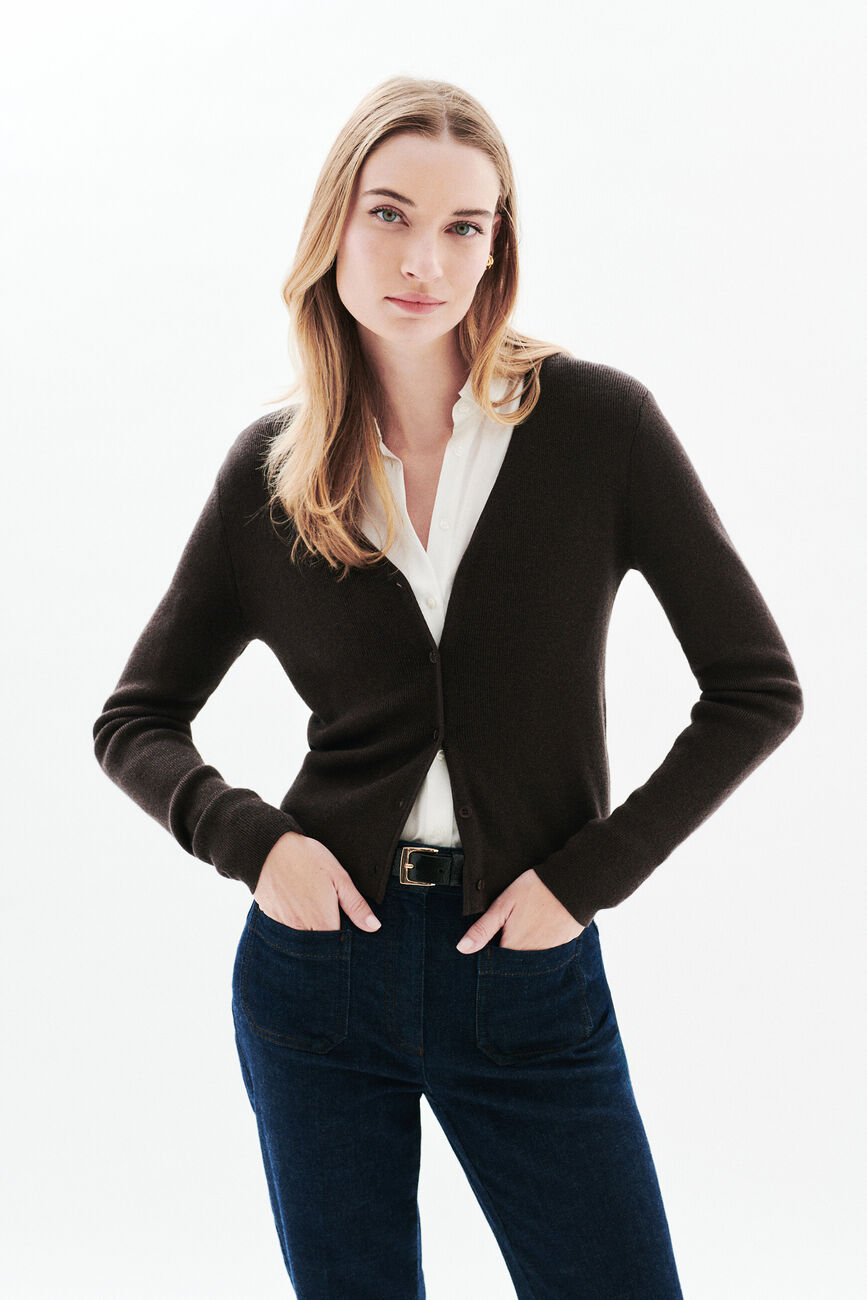 Gilet Mvalencia marron foncé femme