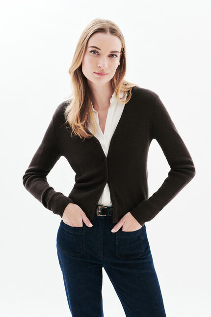 Gilet Mvalencia marron foncé femme