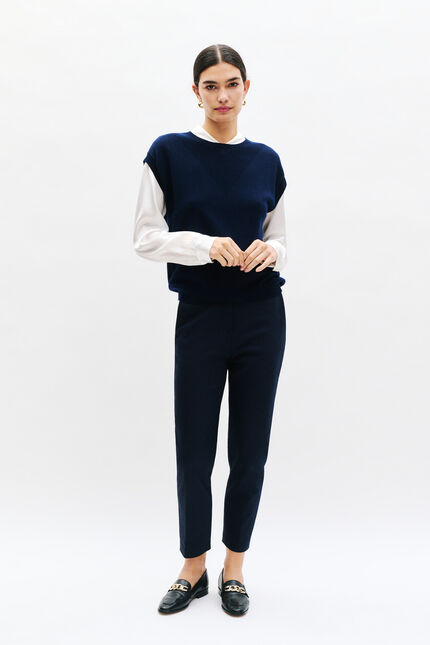 Pantalon psidiko2 bleu marine femme