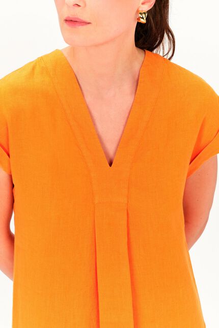robe mirabelle 100% lin orange femme