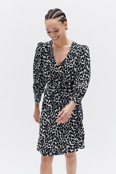 robe alice print noir femme