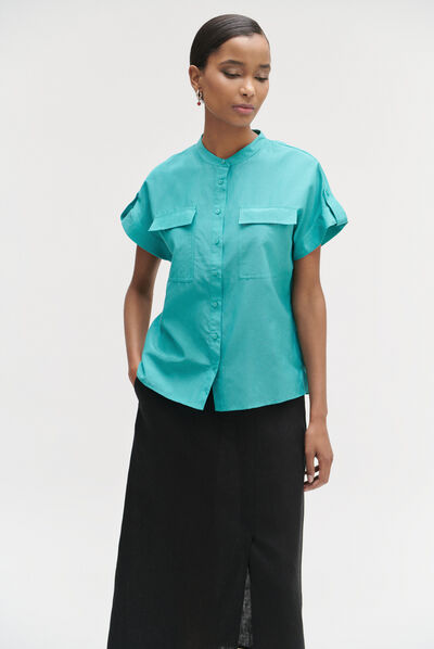 camisa allan verde esmeralda mujer