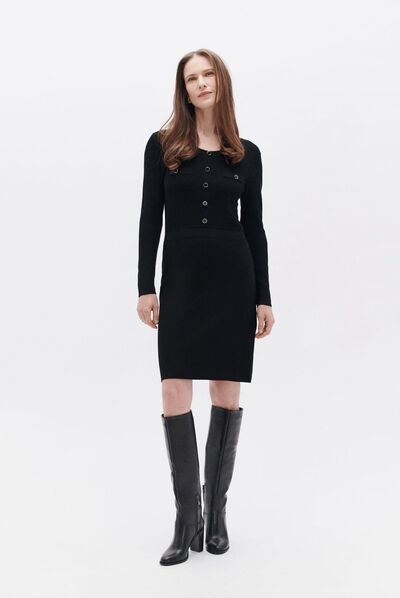 Robe raya noir femme