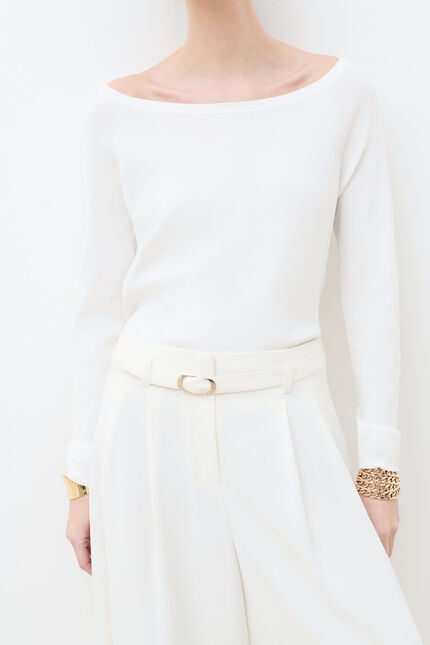 Pantalon Pinceau ecru femme