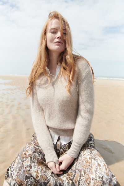 Pull melody marron femme