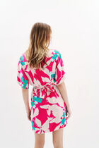 Rscarf dress fuchsia pink woman