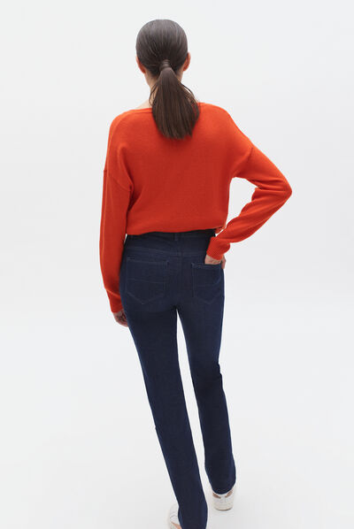 jean darlingta droit denim double stone femme
