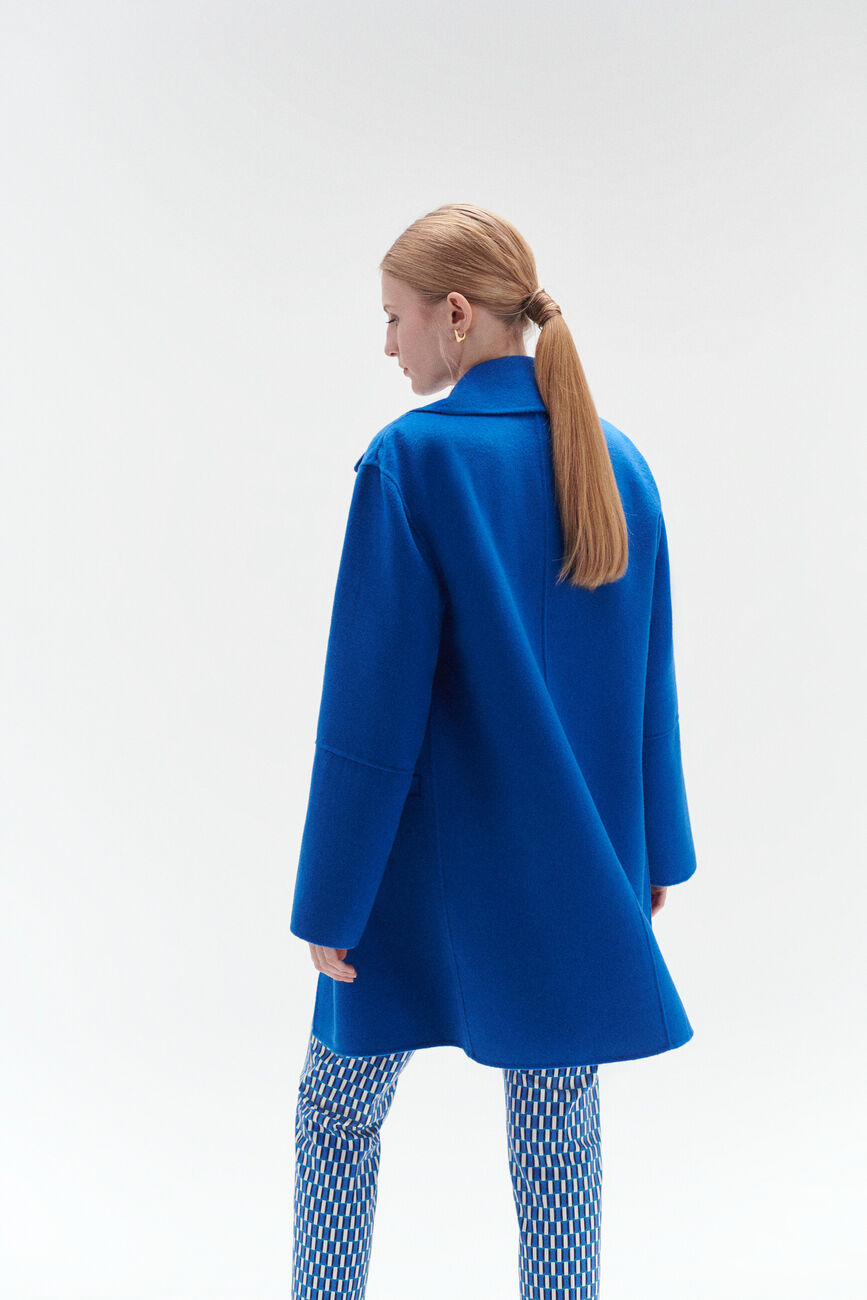 manteau william bleu electrique femme