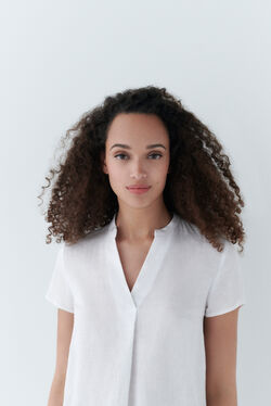Blusa Kat 100% lino bianco donna