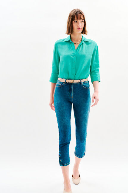 100% linnen Hemd Coraline mintgroen vrouw