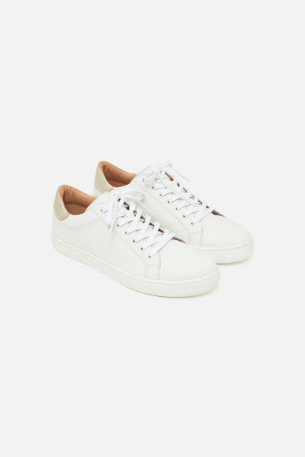 Sneakers Suzanne in pelle naturale ecru donna