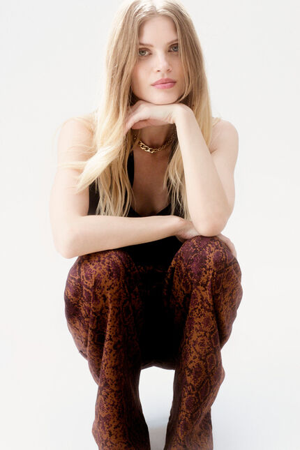 Pantalón Pandi Long marrón cognac mujer