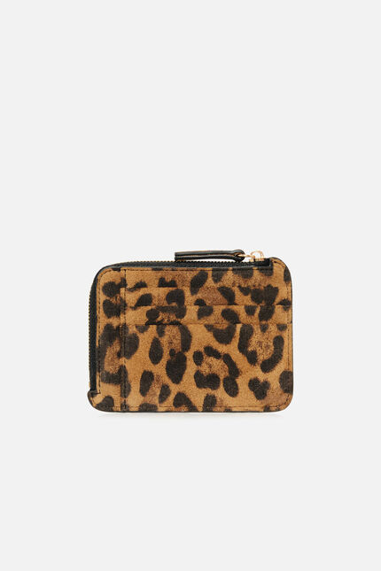 Porte-cartes Stanley4 en croûte de cuir camel femme