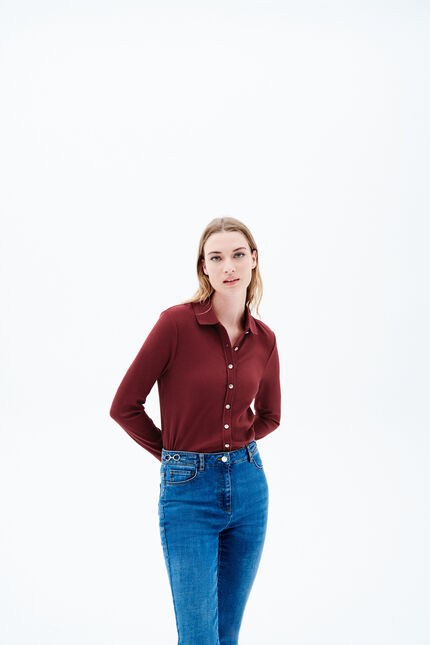 T-shit thuya marron fonce femme