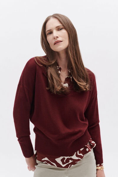 Pull marcelin bordeaux femme