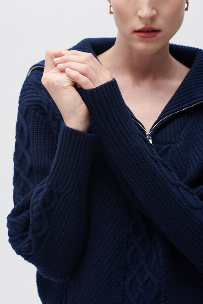 Pull malo bleu marine femme