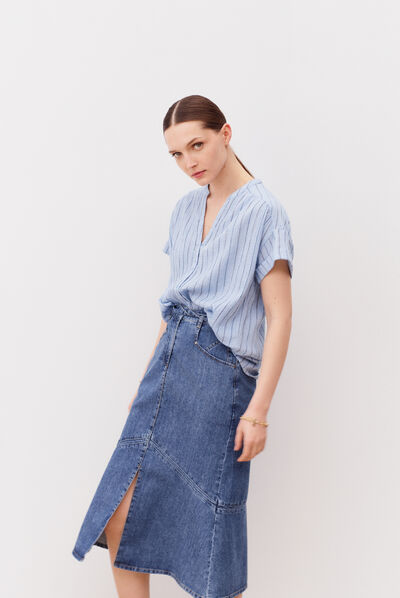 chemisier line denim stone femme