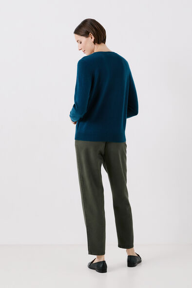 Pull magda2 100 % cachemire bleu canard femme