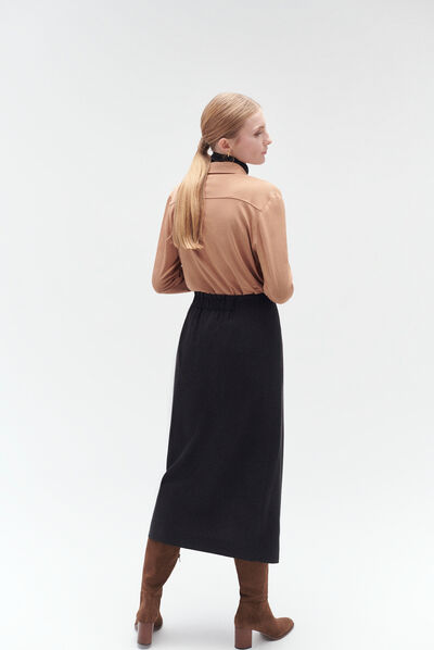 Jupe portefeuille elica noir femme