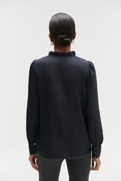 chemisier nao bleu marine femme