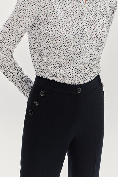 pantalon gaston bleu marine femme