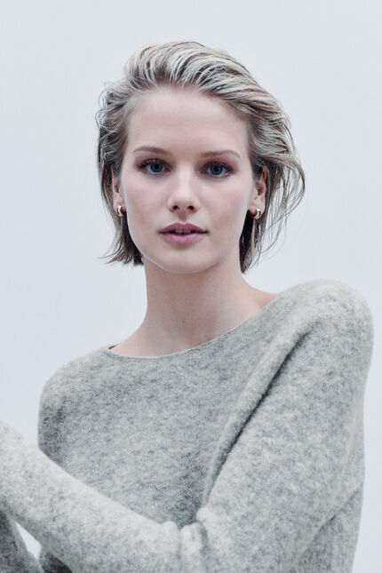 Pull Beverly made in Italy gris clair femme
