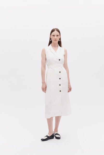 Vestido Rvirginia marfil mujer