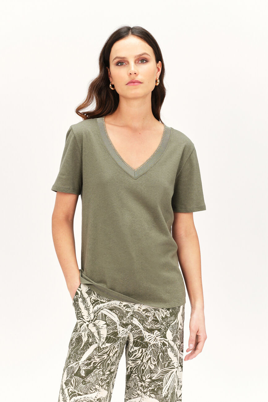 Jin t-shirt khaki green woman