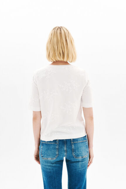 Camiseta Tflower crudo mujer