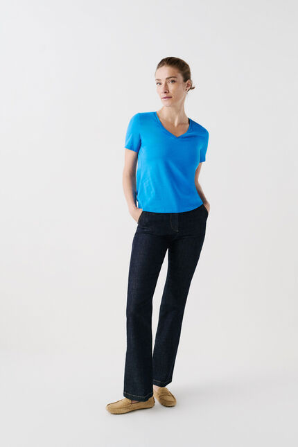 t-shirt manon bleu turquoise femme