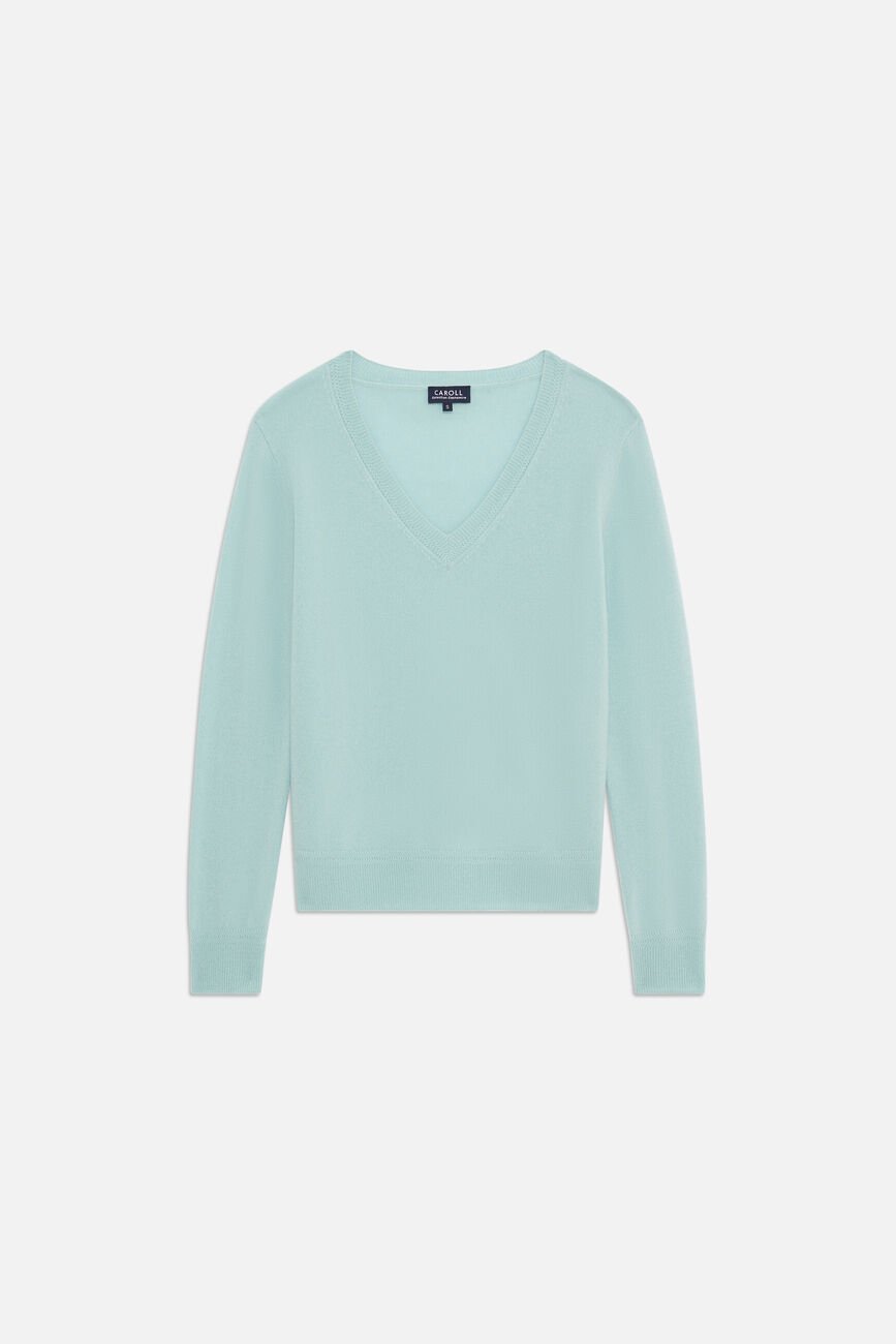 marianne2 100% cashmere sweater turquoise blue woman