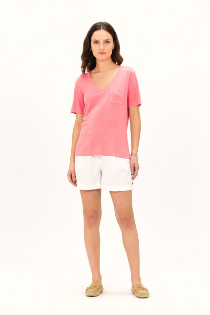 T-shirt tanis rose vif femme