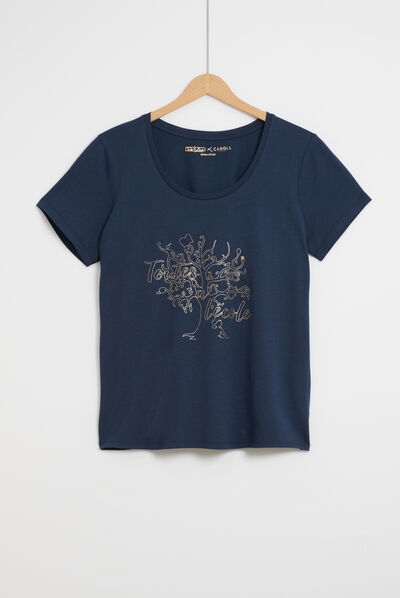 T-shirt Nessa blu navy donna