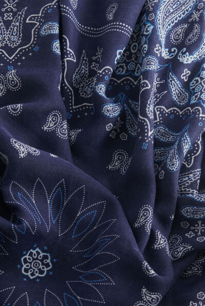 Foulard blue bleu marine femme
