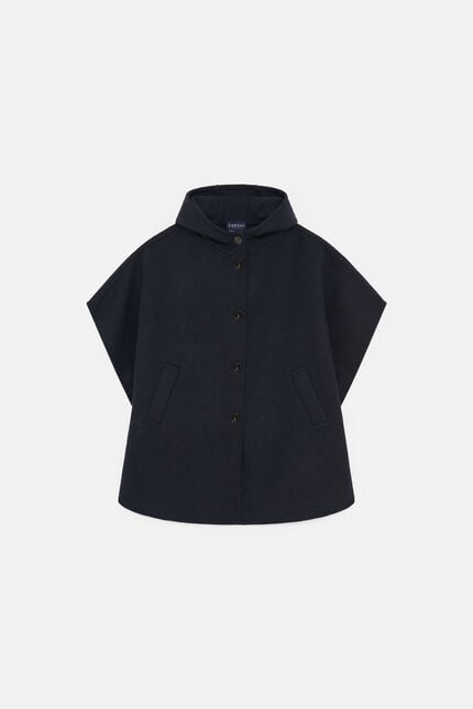 Poncho Harca bleu marine femme