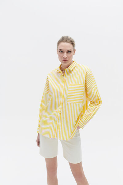Chemise claudine jaune femme