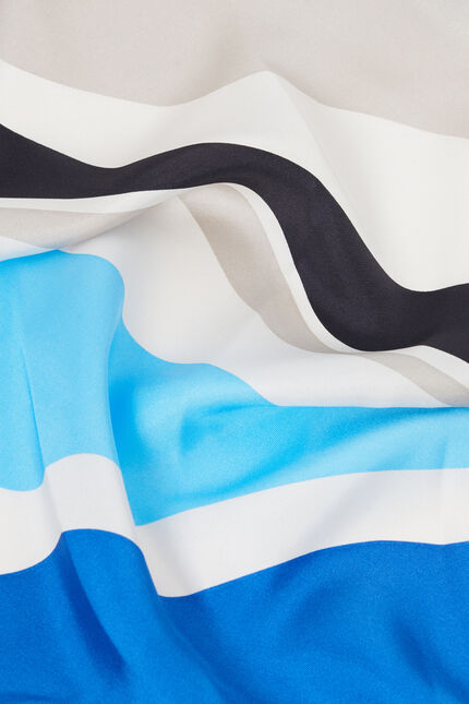 Foulard Line 100% soie bleu lavande femme