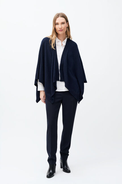 Hera 100% cashmere poncho navy blue woman