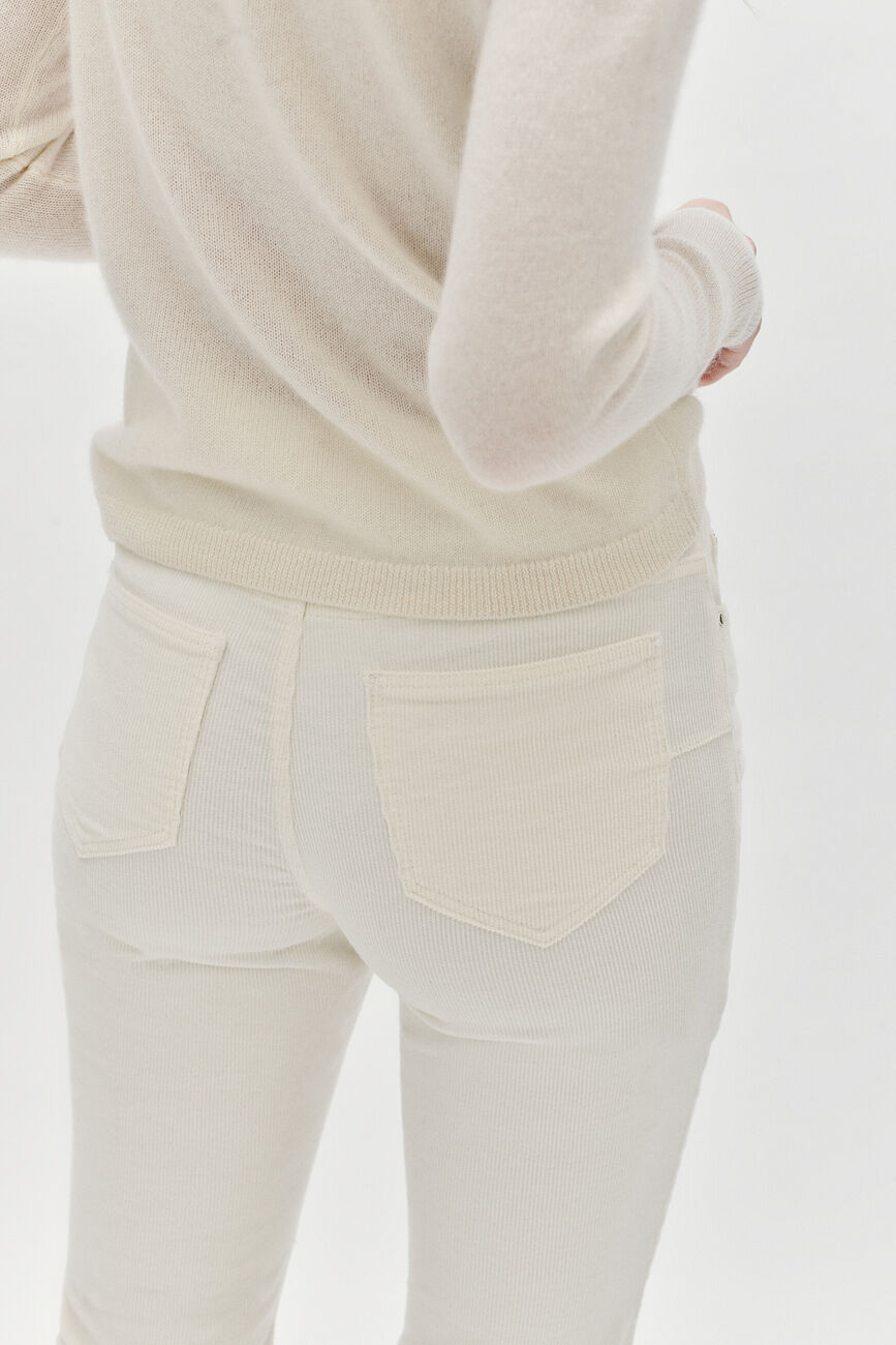 pantalon chicago velours ivoire femme