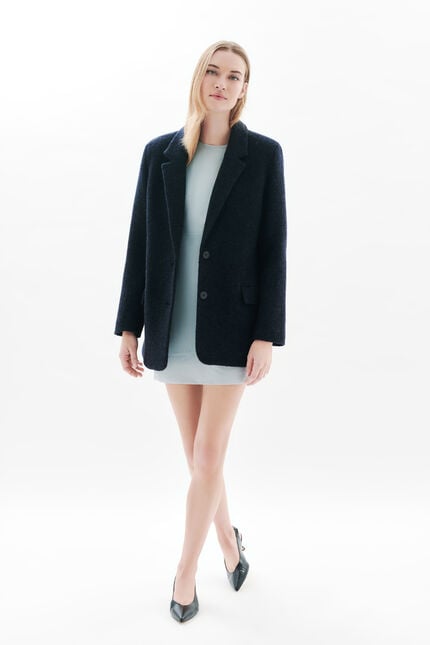 Girelli coat 100% wool navy blue woman