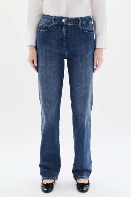 Pantalon Pcomelongjean2 denim stone femme