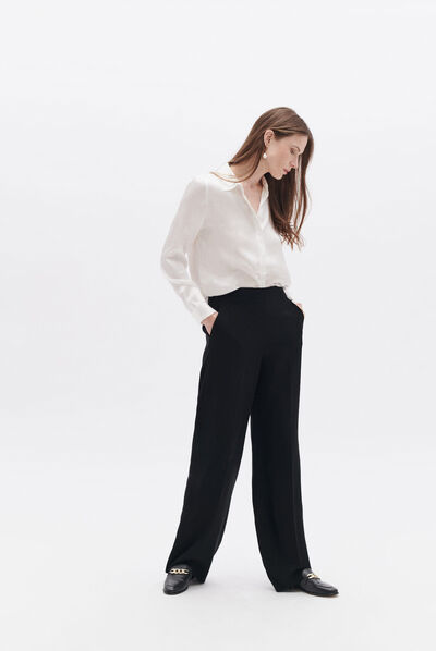 Pantalón Pleo negro mujer