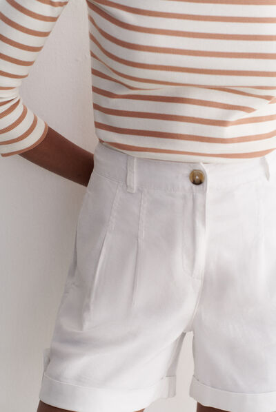 Short castino casual blanc femme